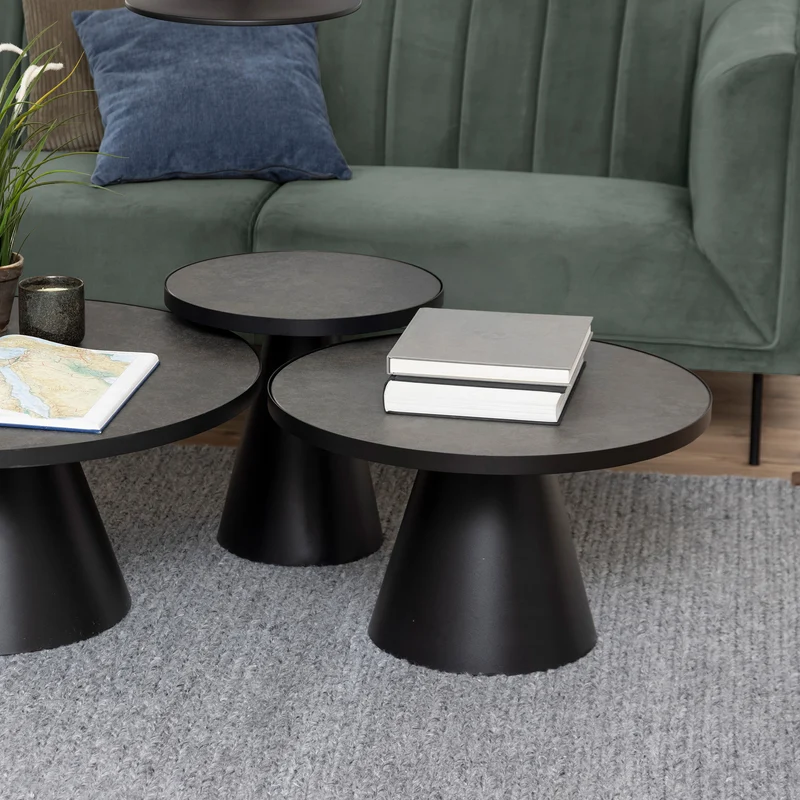 Runder Couchtisch mit einem Durchmesser von 66 cm im modernen Stil | Soren