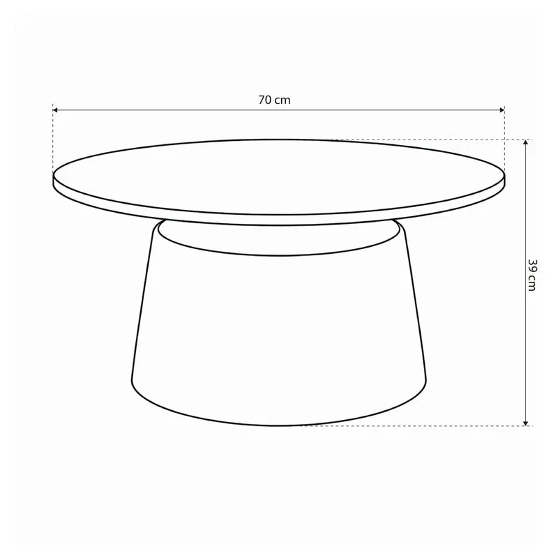 Runder Couchtisch mit einem Durchmesser von 70 cm im modernen Stil | Fumor