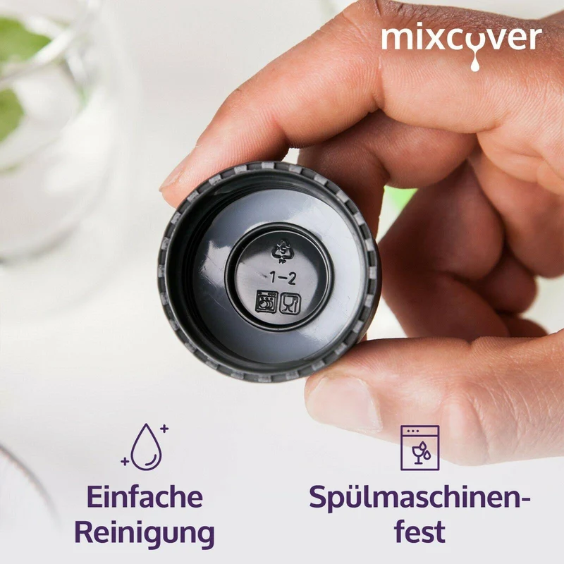 mixcover Ersatzdeckel passend für SodaStream Crystal & Penguin Glasflasche 3er Set