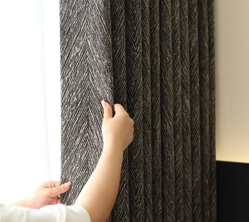 Rideau Occultant Velours Gris Charbon Salon