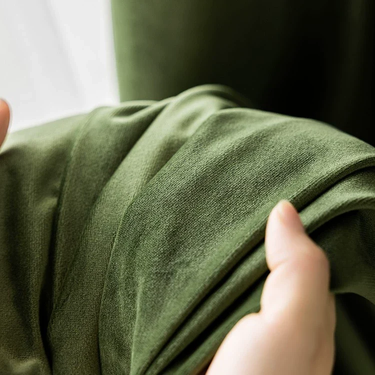Rideau Occultant Velours Vert Jade Salon