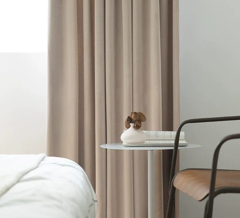 Rideau Occultant Velours Beige Clair Chambre