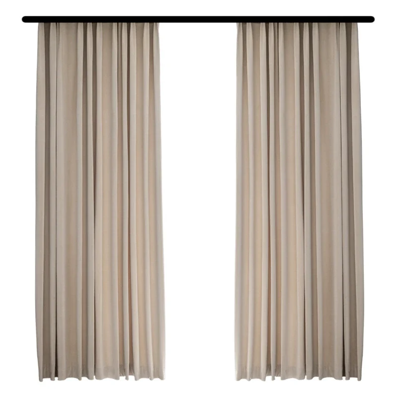 Rideau Occultant Velours Beige Clair Chambre