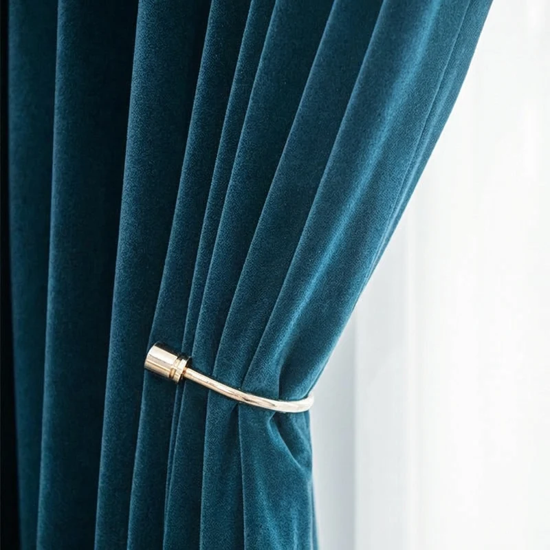 Rideau Occultant Velours Bleu Pétrole Chambre