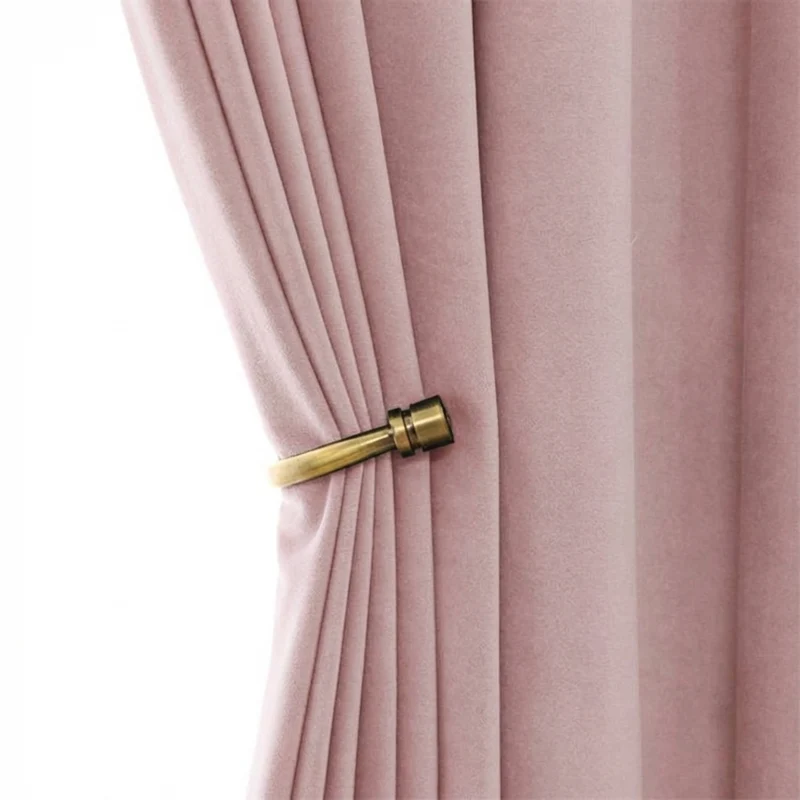 Rideau Occultant Velours Rose Poudré Chambre