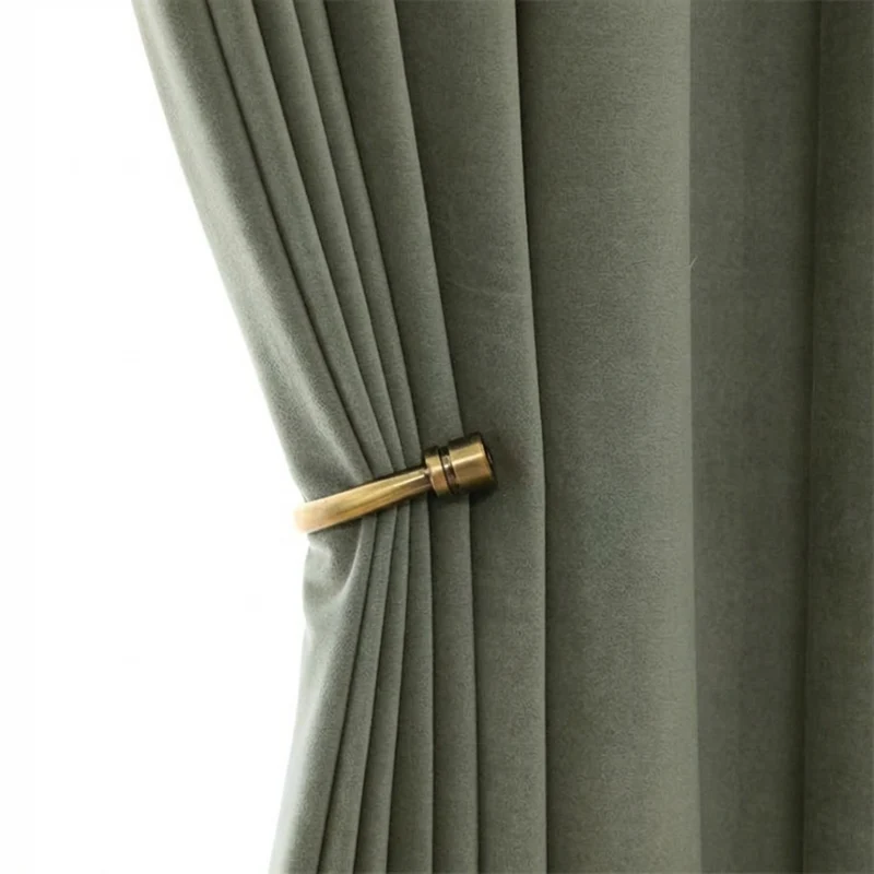 Rideau Occultant Velours Vert Sauge Salon