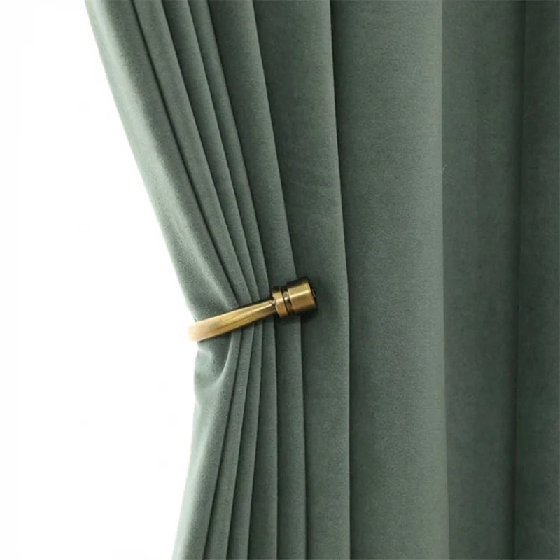 Rideau Occultant Velours Vert Sapin Salon