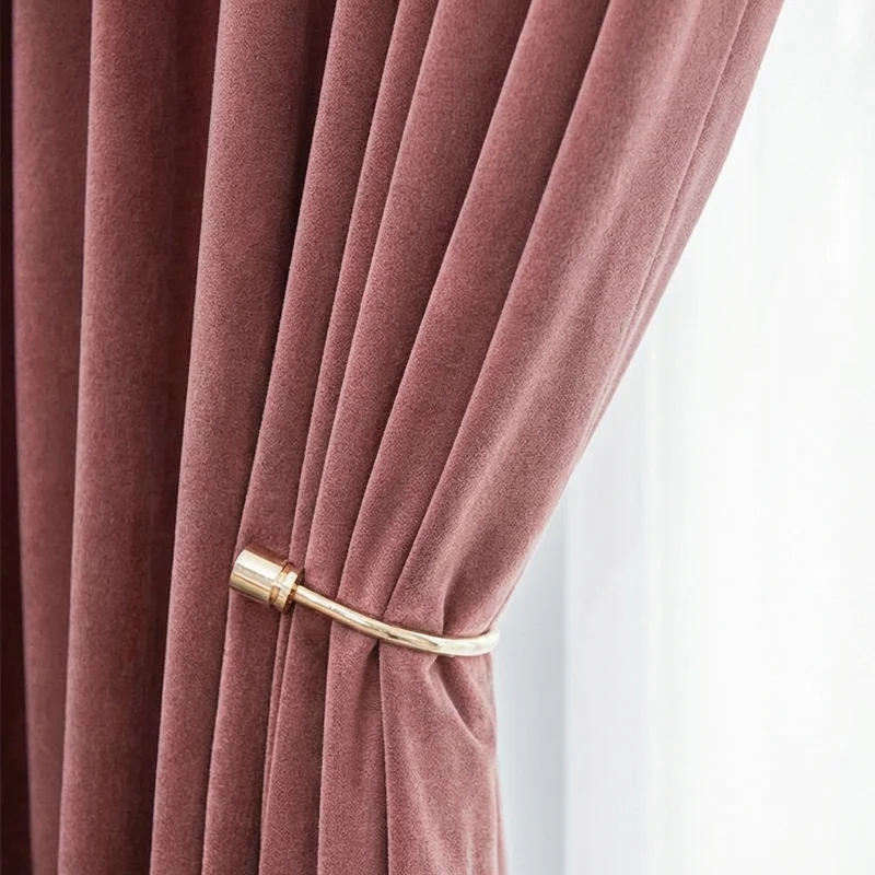 Rideau Occultant Velours Rose Boisé Chambre