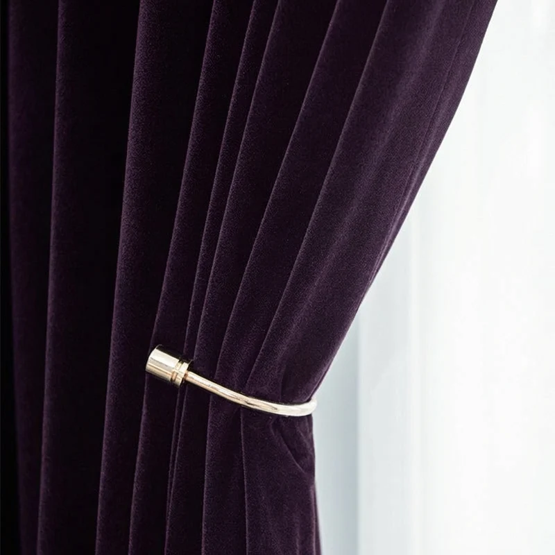 Rideau Occultant Velours Prune Foncé Salon
