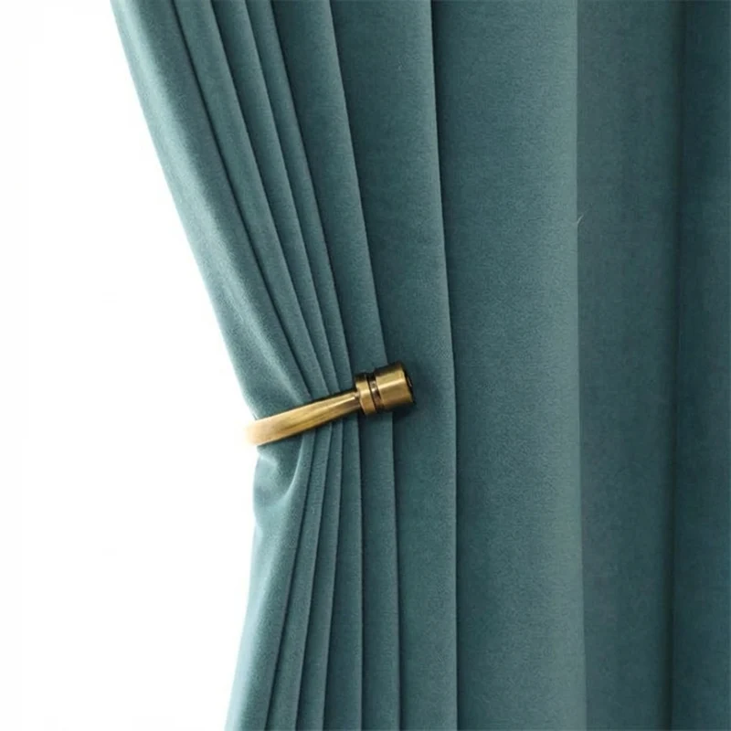 Rideau Occultant Velours Vert Canard Salon
