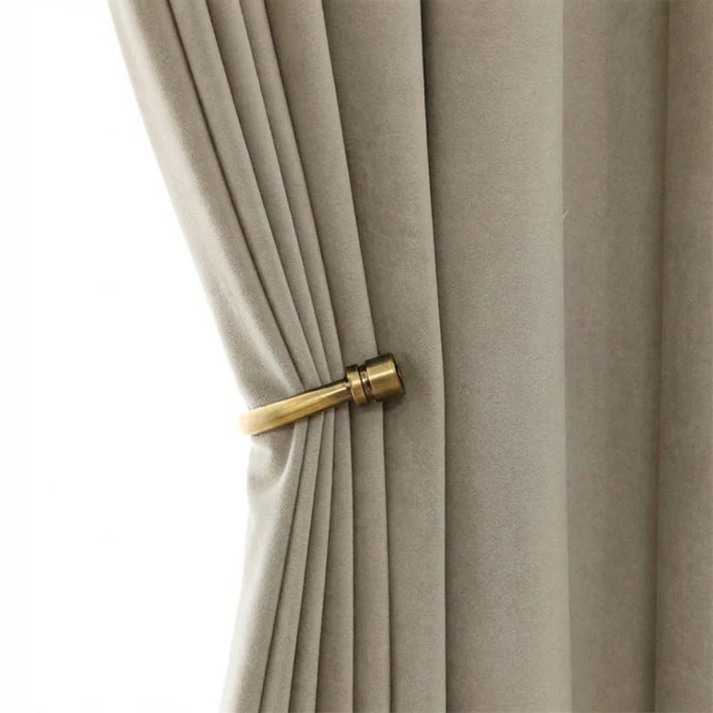 Rideau Occultant Velours Beige Champagne Chambre