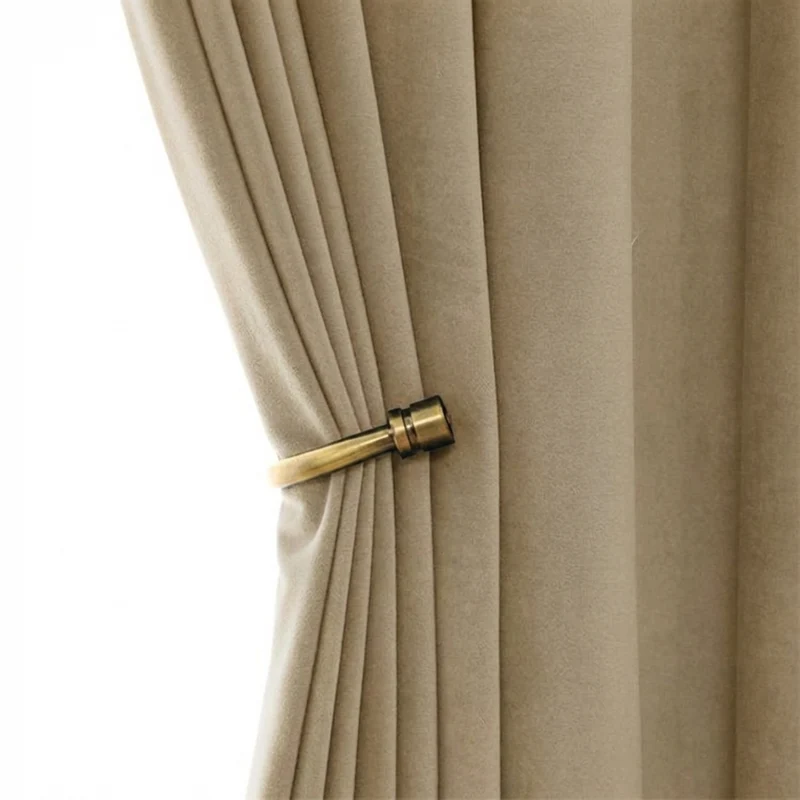 Rideau Occultant Velours Taupe Premium Salon
