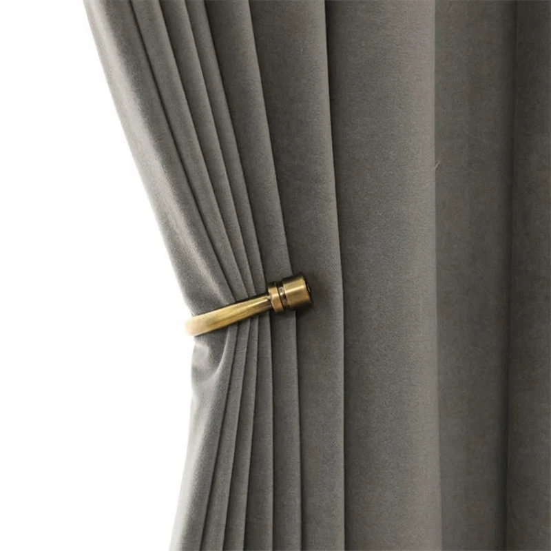 Rideau Occultant Velours Gris Acier Salon