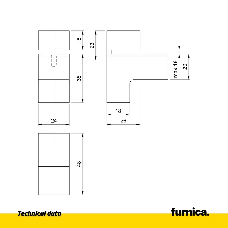 Glas- und Tellerhalter L-Form I - Satin