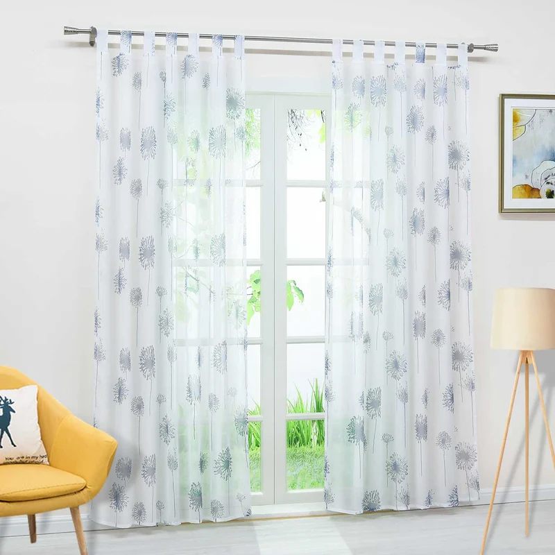 Gardine mit Pusteblumenmuster leicht Schutzfunktion 1 Stück