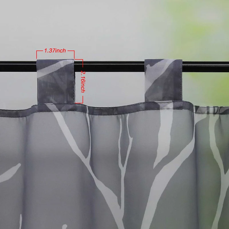Scheibengardine Halbtransparent mit Muster 1 Stück