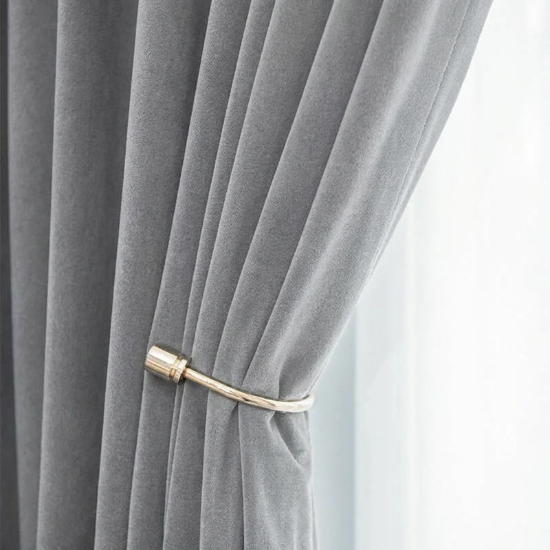 Rideau Occultant Velours Gris Acier Chambre