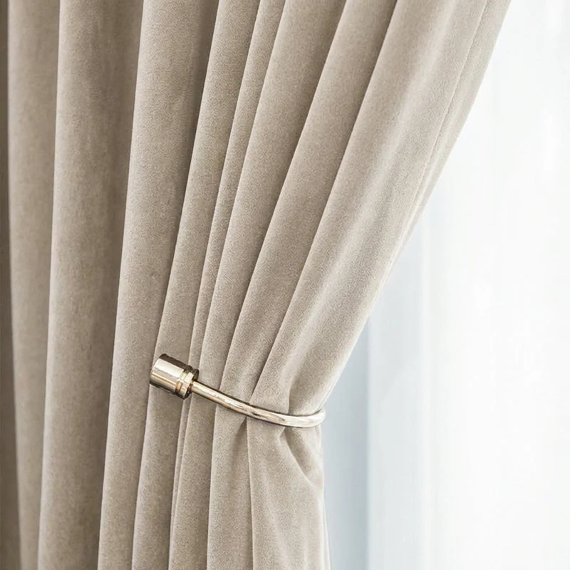 Rideau Occultant Velours Beige Sable Chambre