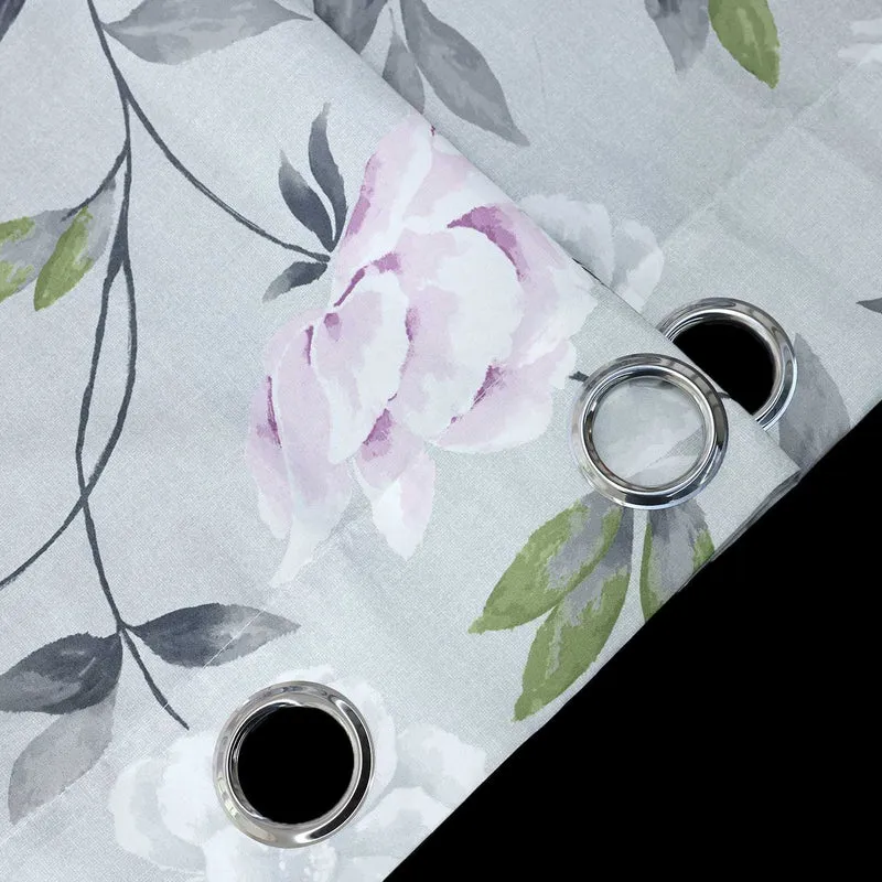 Verdunkelungsvorhang Ösenschal mit Blumenmuster Thermovorhang 1 Stück