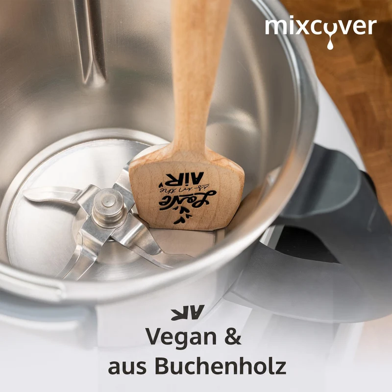 mixcover Holz-Spatel für Thermomix TM7 TM6,TM5,TM31 Drehkellenspatel Teigschaber