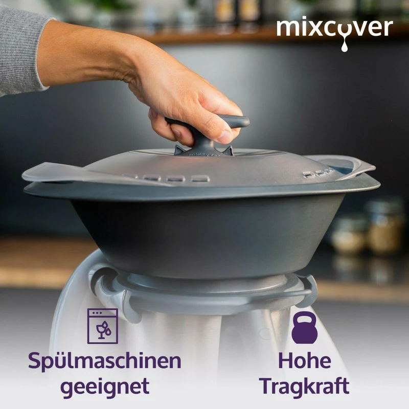 mixcover Thermo-Griff für Varoma oder Dampfgardeckel für Thermomix TM7 TM6 TM5 TM31, Monsieur Cuisine, Bosch Cookit