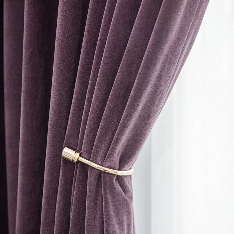 Rideau Occultant Velours Mauve Poudré Chambre