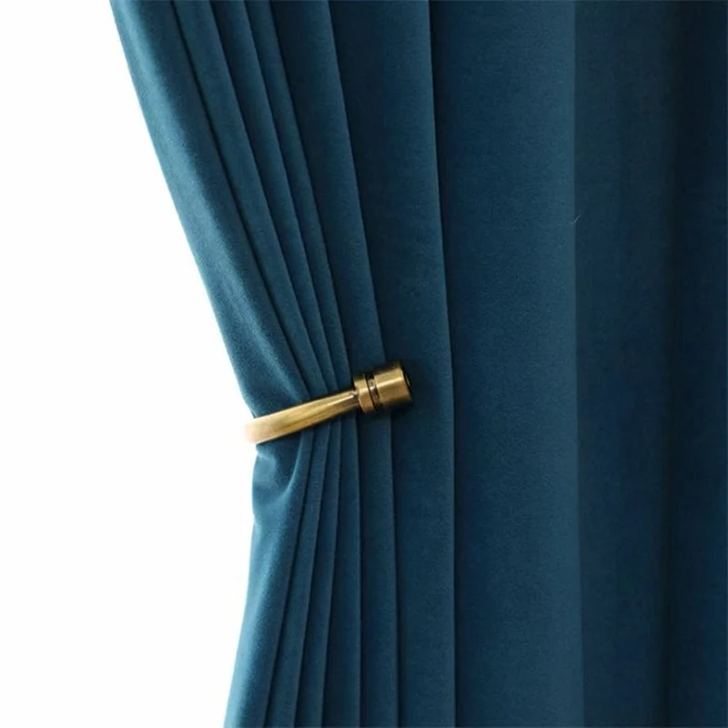 Rideau Occultant Velours Bleu Sarcelle Bureau