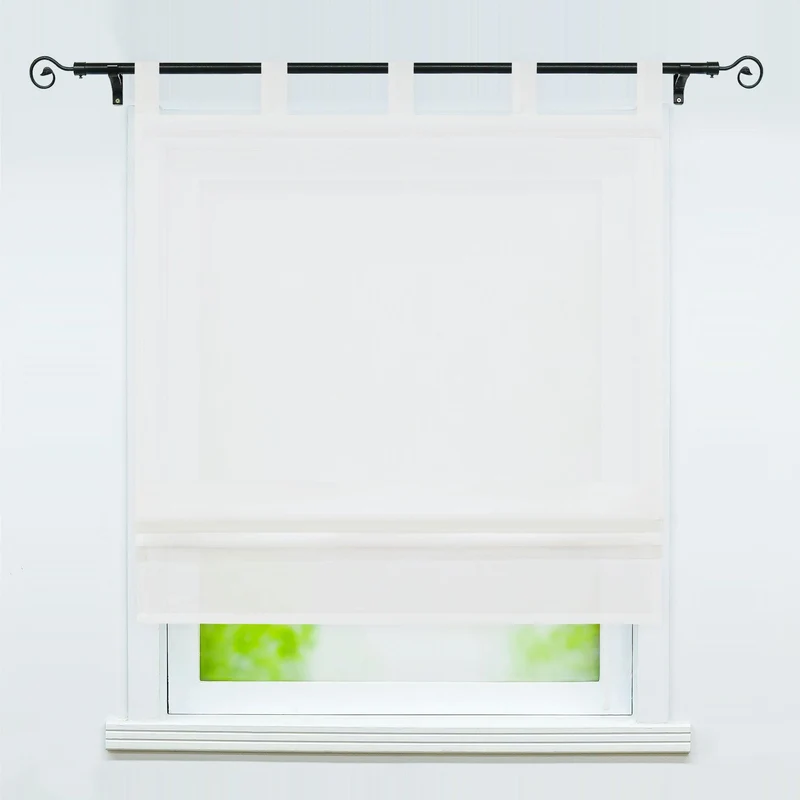Rollo Unifarbe halbtransparent Dekofalten 1 Stück