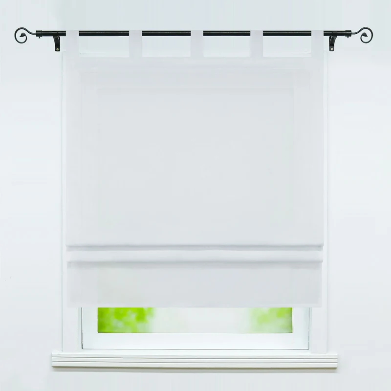 Rollo Unifarbe halbtransparent Dekofalten 1 Stück