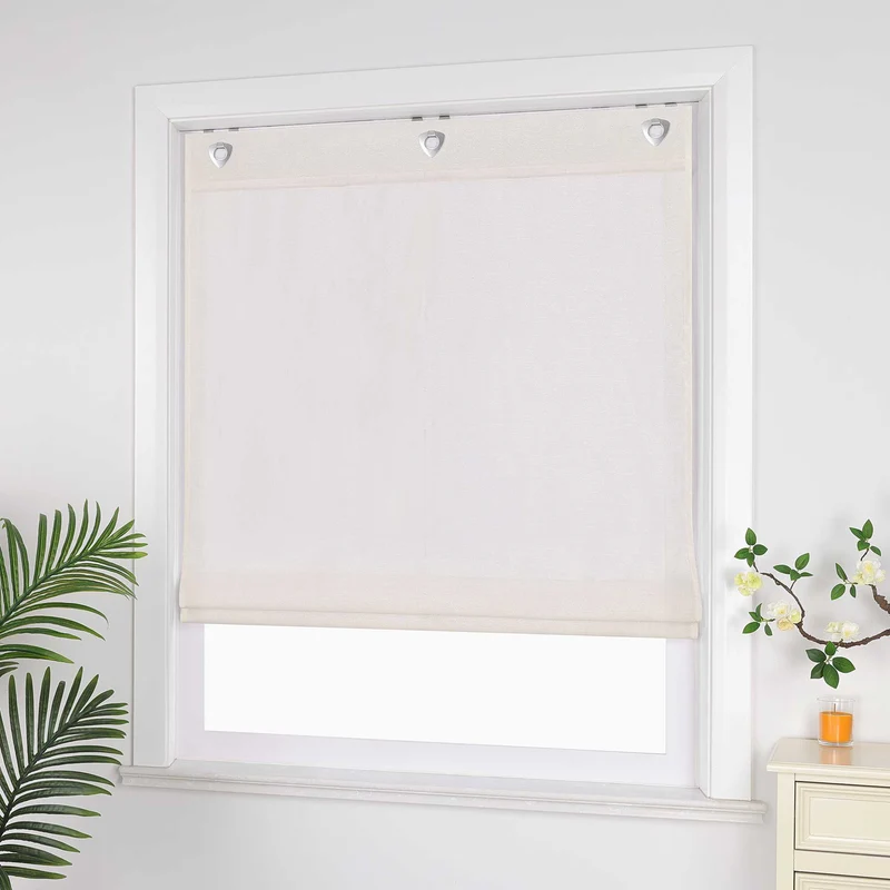 Rollo ohne Bohren unifarbe mit feinen Streifen