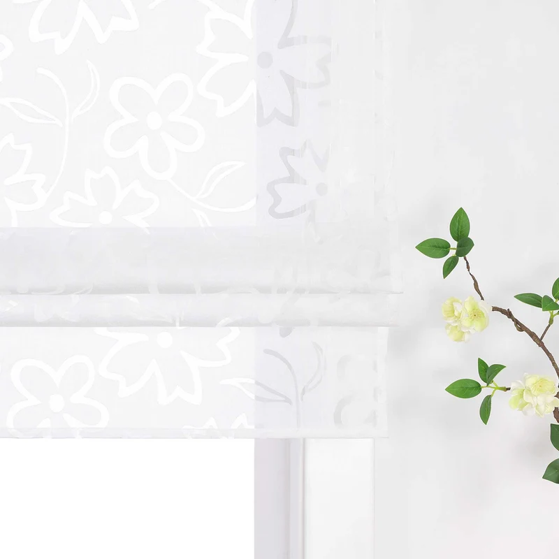 Delien Rollos mit Blumenmuster mit Schlaufenaufhängung