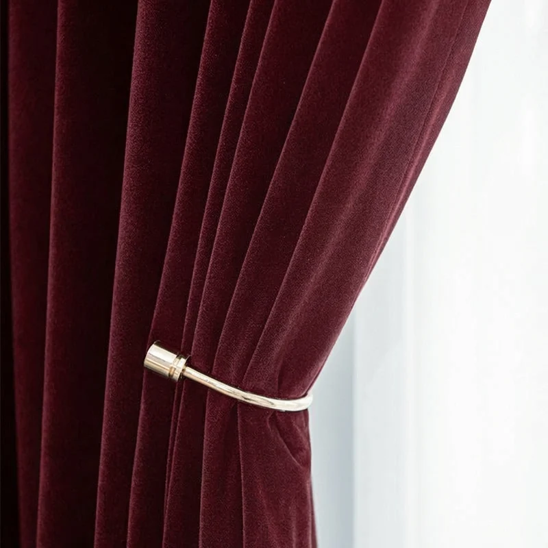 Rideau Occultant Velours Bordeaux Salon Chic