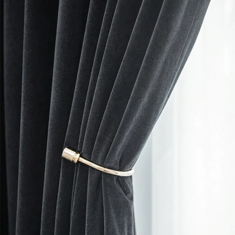 Rideau Occultant Velours Gris Anthracite Salon