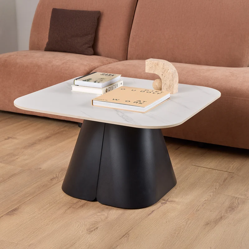 Couchtisch mit zentralem Gestell 80x45 cm im modernen Stil | Bienn