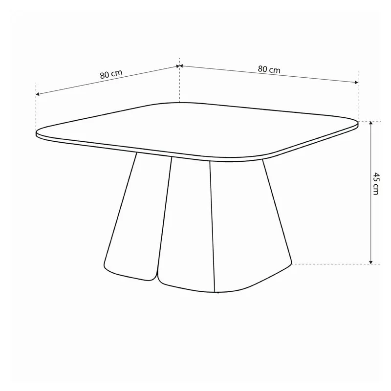 Couchtisch mit zentralem Gestell 80x45 cm im modernen Stil | Bienn