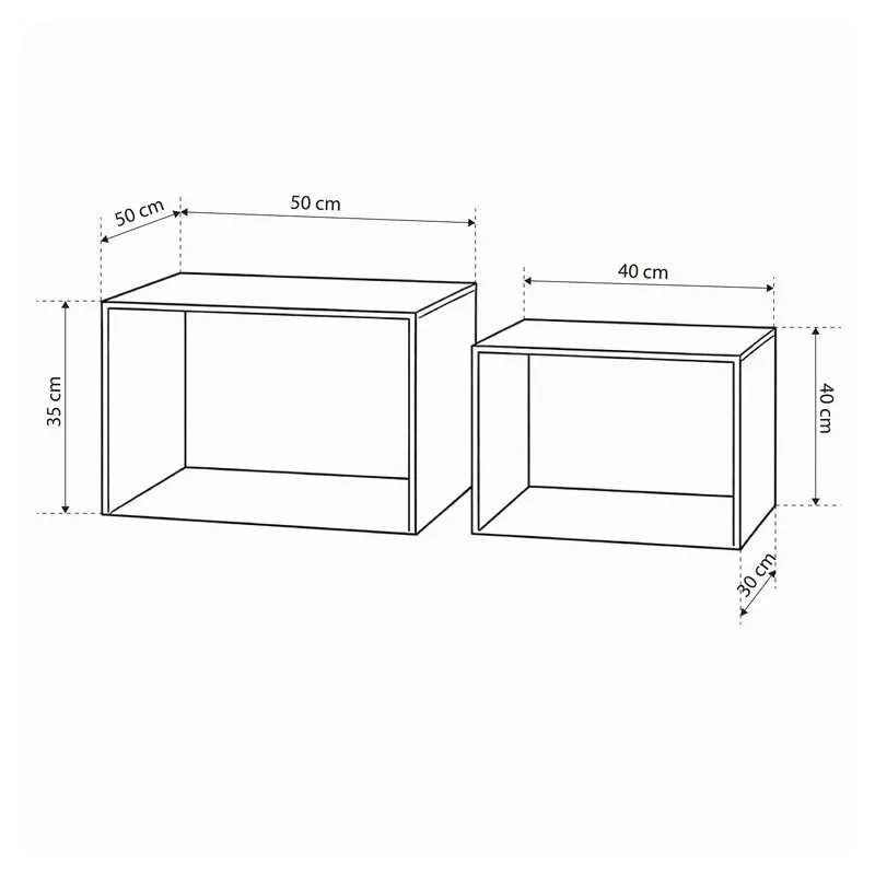 Set aus zwei Couchtischen im modernen Stil | Quadrato