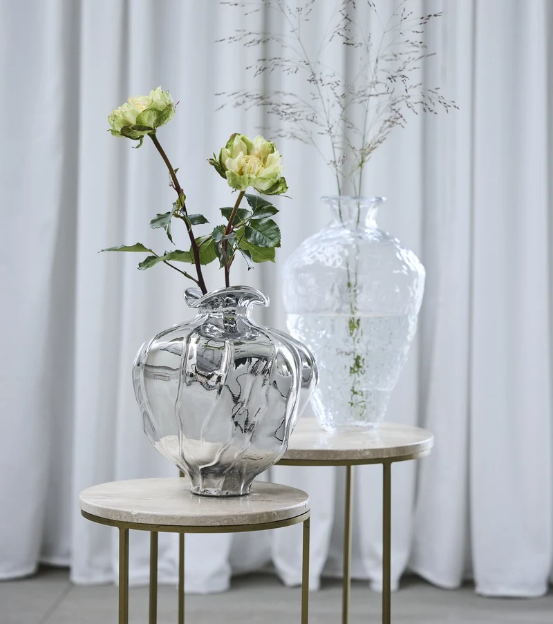 Celeste Vase D H25 Silber