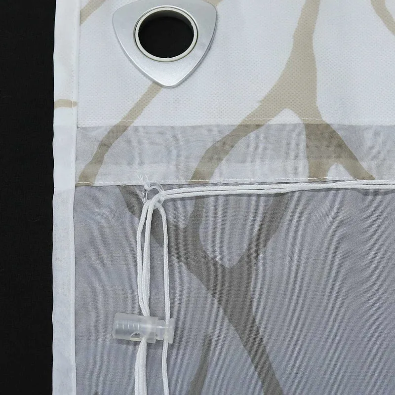 Rollo mit U-Haken halbtransparent Zweigmuster Lichtdurchlässig 1 Stück
