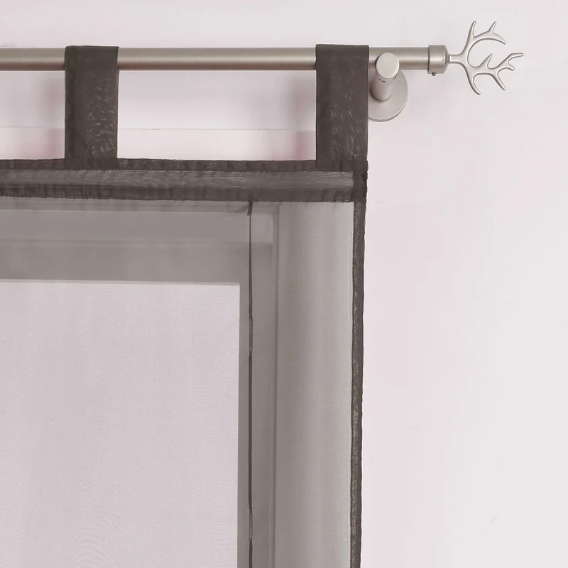 Rollo Schlaufengardine Unifarbe transparent Voile mit Dekofalten 1 Stück