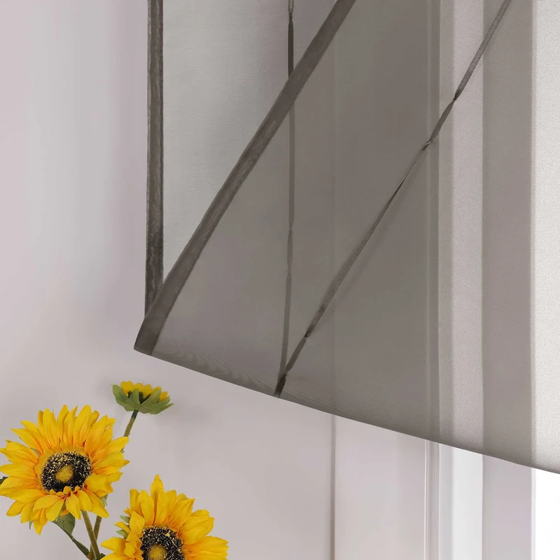 Rollo Schlaufengardine Unifarbe transparent Voile mit Dekofalten 1 Stück