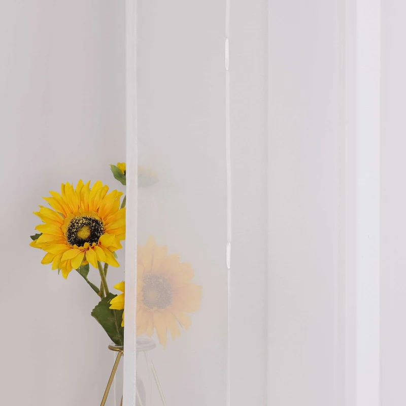 Rollo Schlaufengardine Unifarbe transparent Voile mit Dekofalten 1 Stück