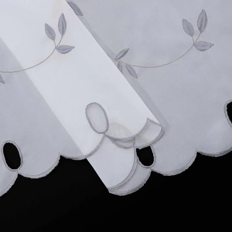 Scheibengardinen Voile Bistrogardinen mit Blattstickerei