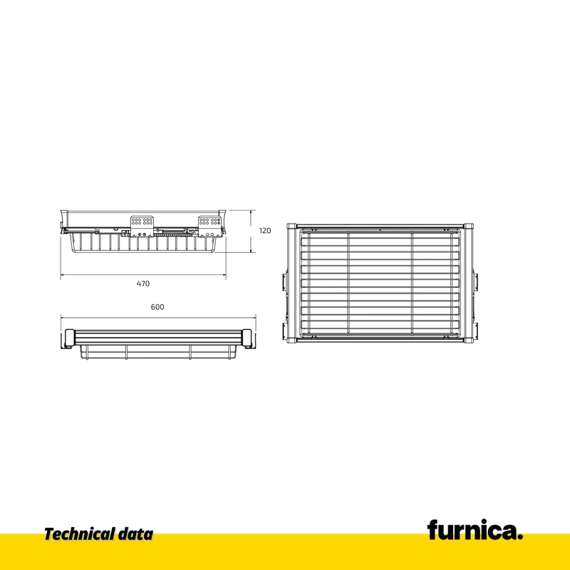 Ausziehbare Aufbewahrungskörbe für 60-cm-Schrank Soft-Close - Einzelner Fachboden - Chrom