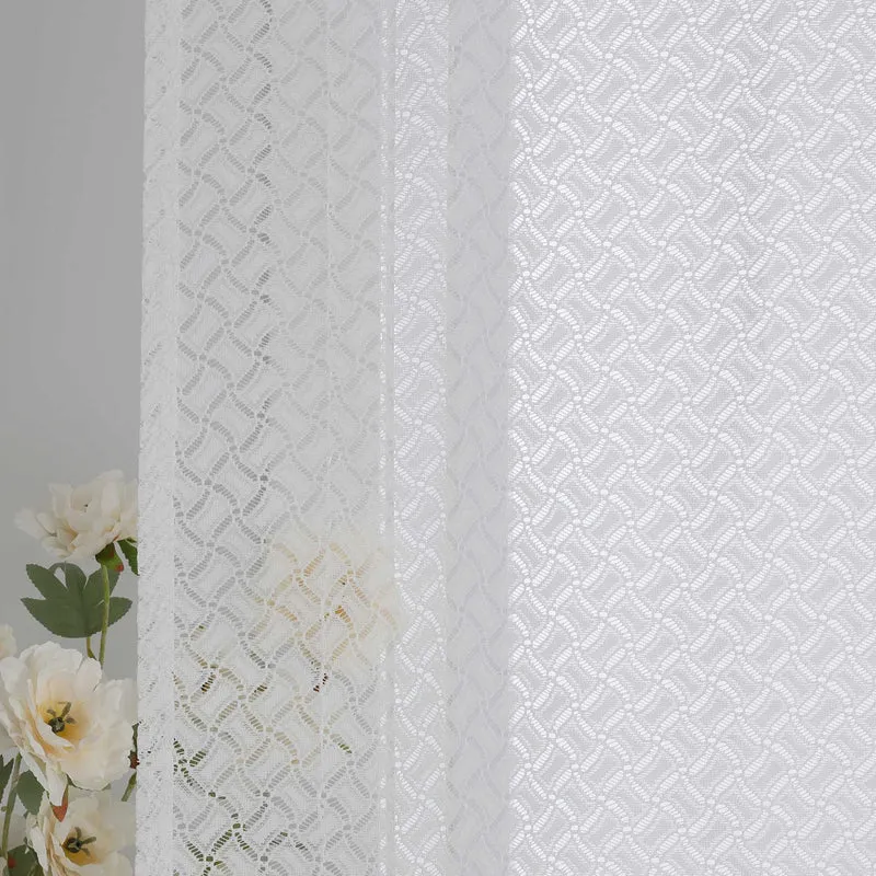 Rollo mit V-Schlaufen mit hohlen Mustern Jacquard Transparent