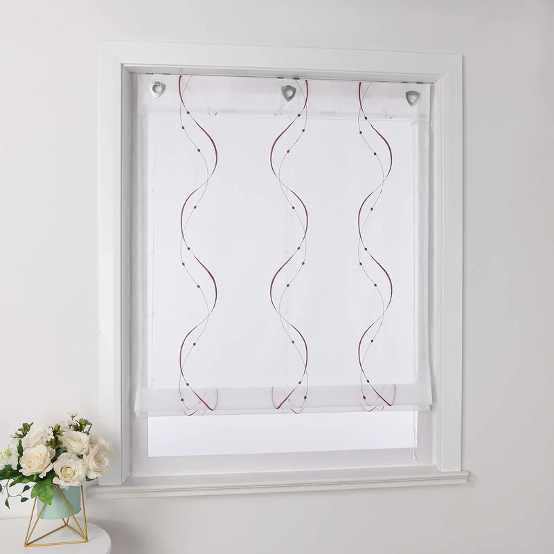 Rollo ohne Bohren mit U-Haken und Stickerei 1 Stück