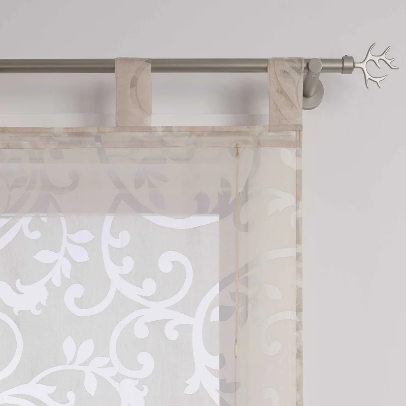 Rollo mit Blumenmuster Café mit Schlaufenaufhängung 1 Stück