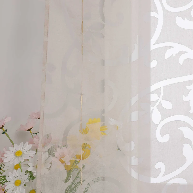 Rollo mit Blumenmuster Café mit Schlaufenaufhängung 1 Stück