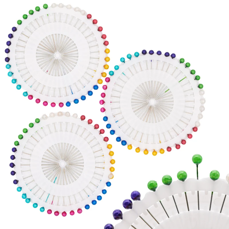 120x Stecknadeln Perlkopfnadel Nähnadel Buntkopfstecknadeln Dekonadeln Nadel Set