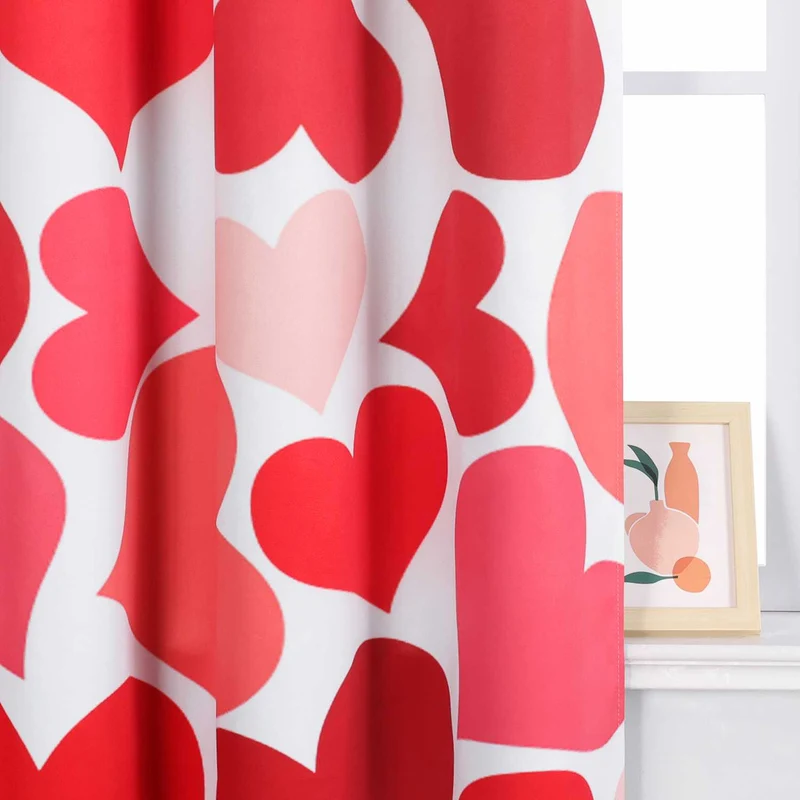 Verdunkelungsvorhang zum Valentinstag Mit Herzdesign