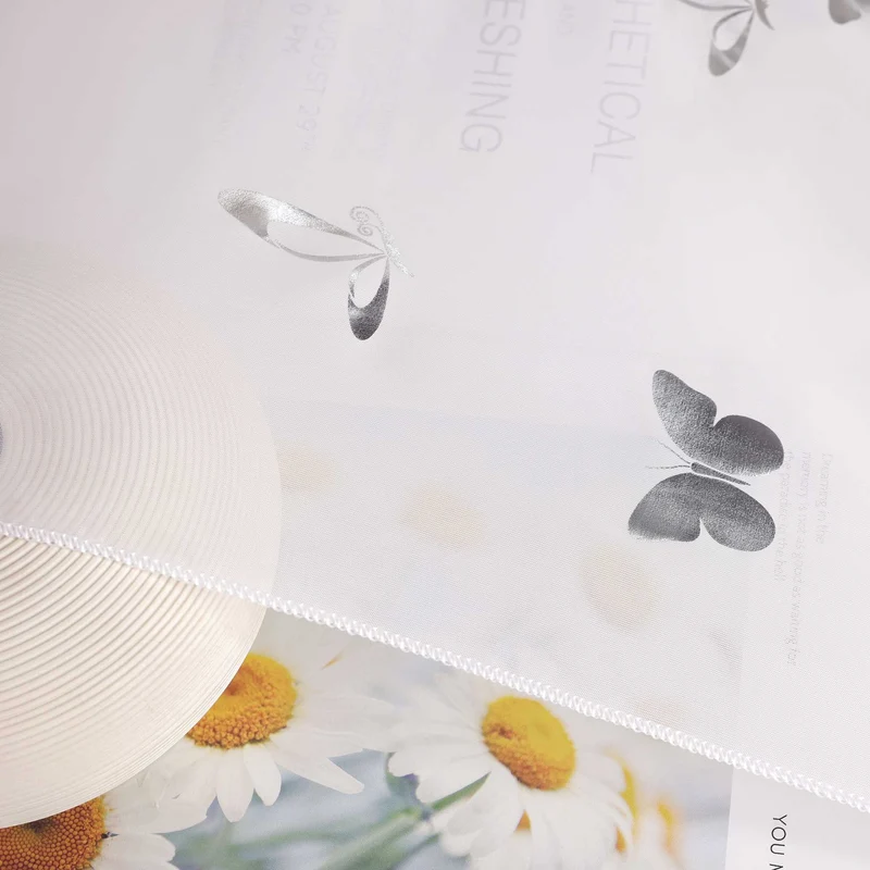 Scheibengardine Bistrogardine mit Schmetterlingsmuster transparent 1 Stück